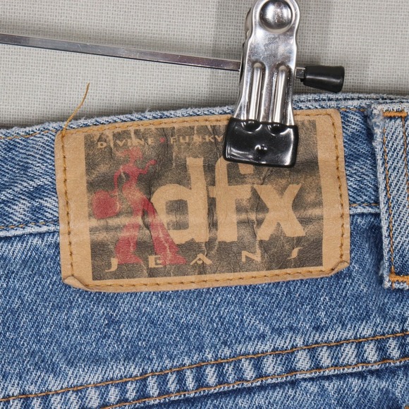 DFX Jeans Womens Size 10 Denim Blue Geometric Foral Tapered Y2K Vintage - Picture 8 of 8